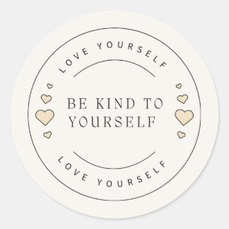 За **Title** стави: **Be Kind to Yourself – Self Classic Round Sticker