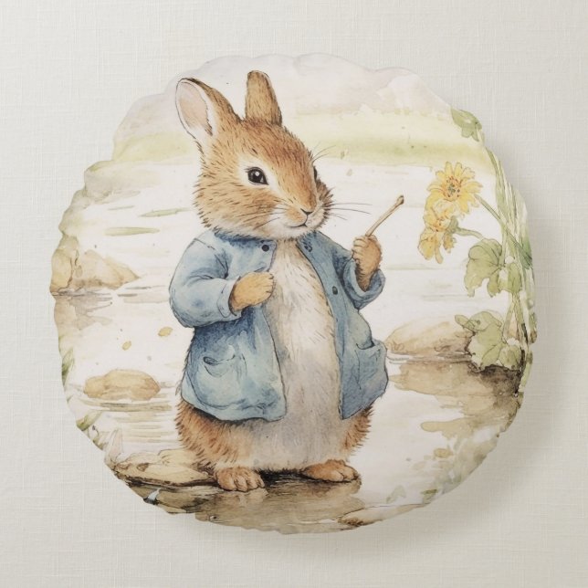 Кролик Питер: детский душ Round Pillow (Front)