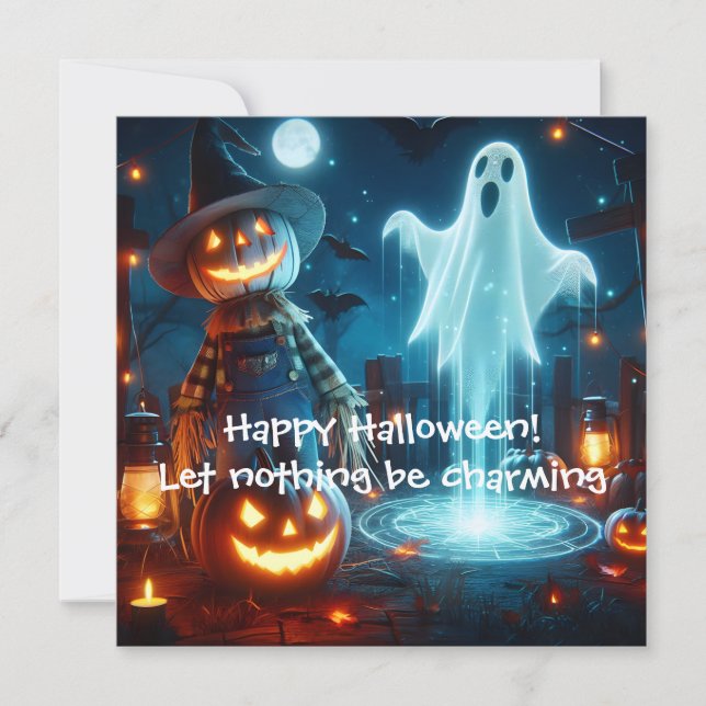 Рostcards with good congratulations on Halloween (Front)