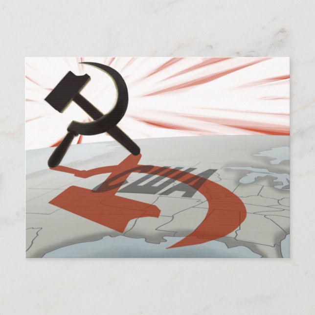 "США" Communist America Postcard (Front)