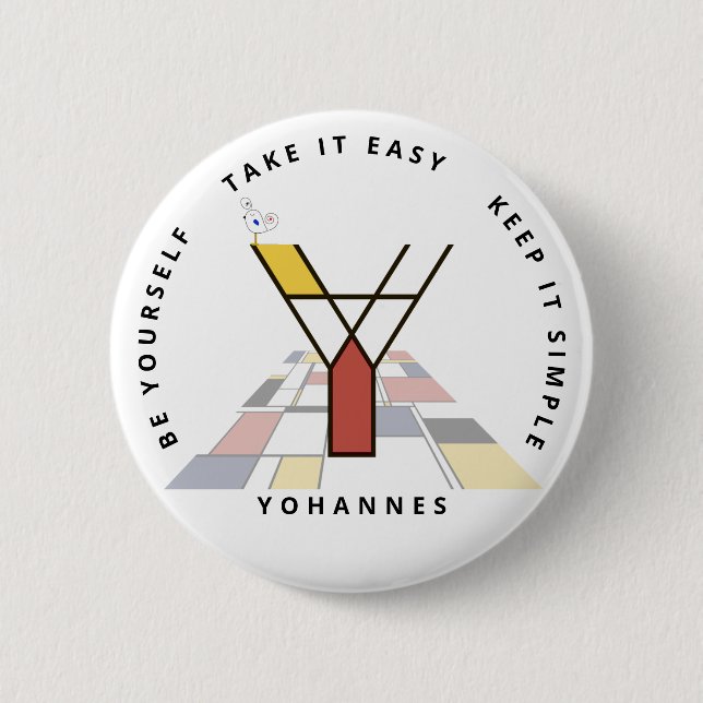 Сaptivating Neoplasticism Art Monogram. Letter Y 6 Cm Round Badge (Front)