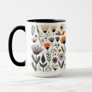 Сollection of vector flowers mug