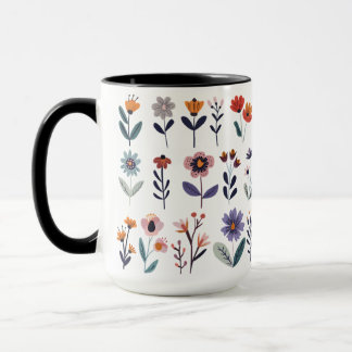 Сollection of vector flowers mug