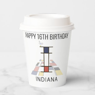 Сool Neoplasticism Style Monogram. Letter I Paper Cups
