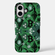 Сryptocurrencies Green Digital Money Pattern