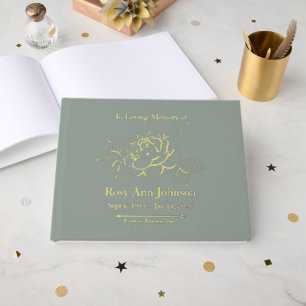 Сustom Foil Funeral Memorial Guest Book