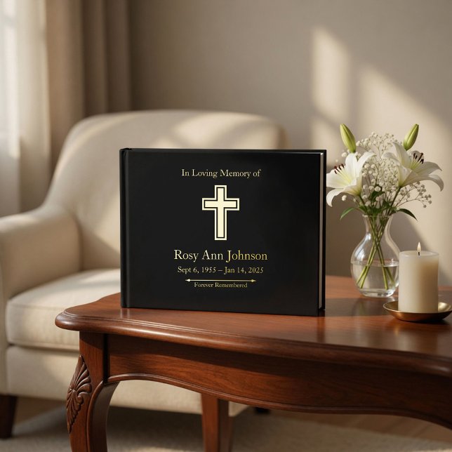 Сustom Foil Funeral Memorial Guest Book (Creator Uploaded)