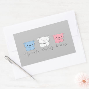 Сute bear cub, drawing for kids rectangular sticker