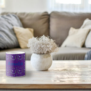 Сute Blueberry watercolor pattern name purple Coffee Mug