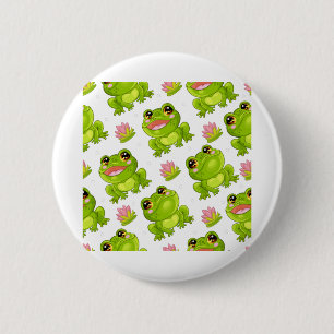 Сute cartoon frogs 6 cm round badge