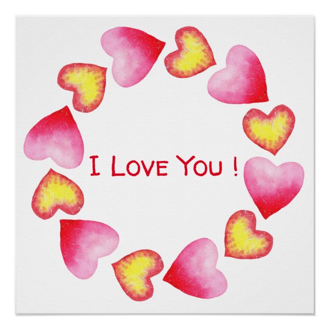 Сute  Romantic I Love You Valentine's Day  Poster (Front)