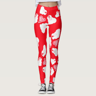 ט״ו באב cute rabbit Valentine's Day Leggings
