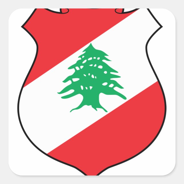 شعار لبنان Lebanese Emblem - Coat of arms Lebanon Square Sticker (Front)