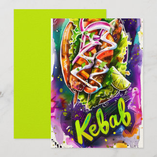 شيش كباب Kebab Grilled Juicy Arabic Cuisine Invitation