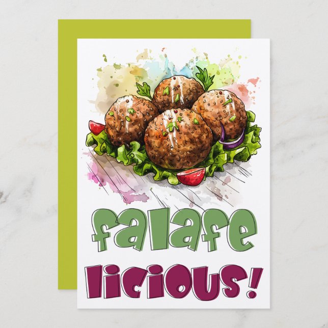 فلافل Falafel Hummus Arabic Vegan Healthy Food Invitation (Front/Back)