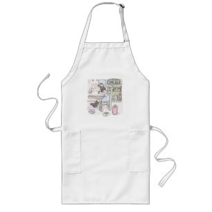 さいくさじ　お部屋で机に向かう LONG APRON