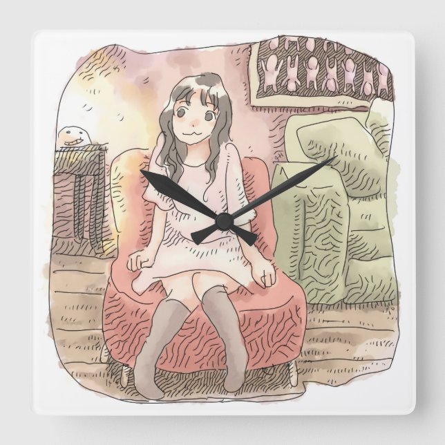 さなくやじ SQUARE WALL CLOCK (Front)