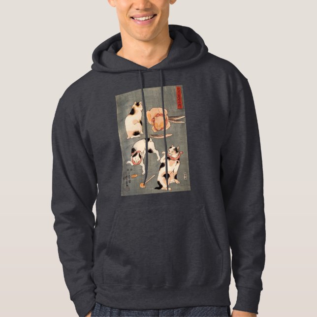 たとえ尽の内（上）, 国芳 Japanese Cats(1), Kuniyoshi, Ukiyo-e Hoodie (Front)