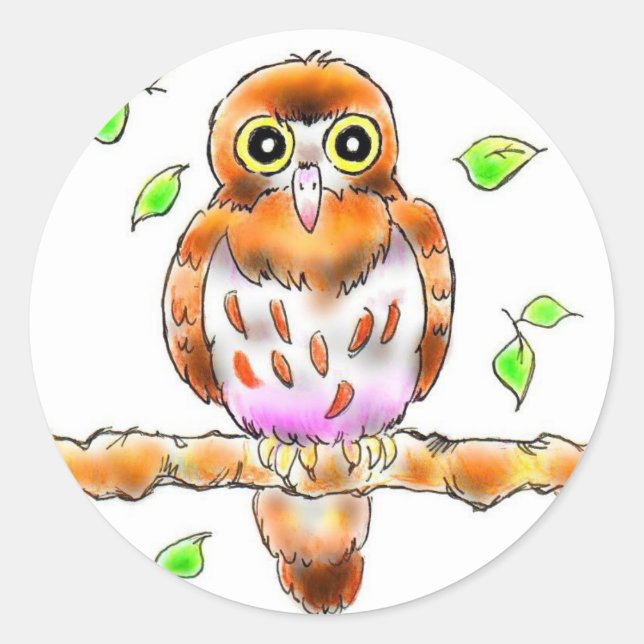 アオバズクちゃん CLASSIC ROUND STICKER (Front)