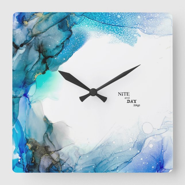 ア ル, ル イ æ-抽 象 絵・画 square wall clock (Front)