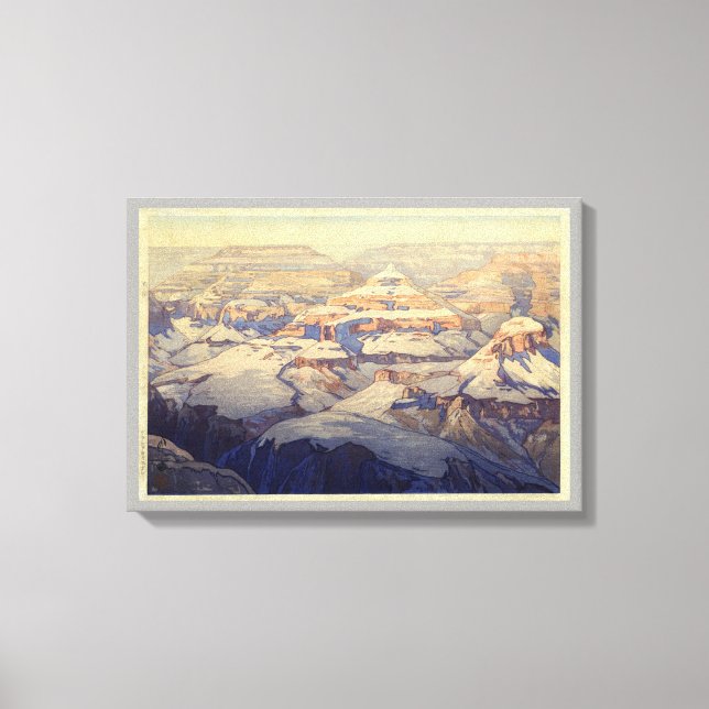 グランド・キャニオン, Grand Canyon, Yoshida, Woodcut Canvas Print (Front)