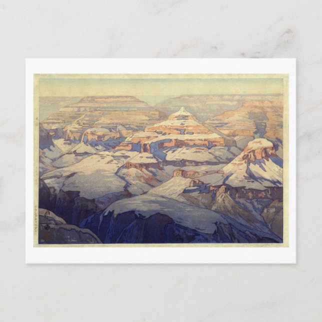 グランド・キャニオン, Grand Canyon, Yoshida, Woodcut Postcard (Front)