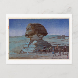 スフィンクス(夜), Sphinx(Night), Hiroshi Yoshida, Woodcut Postcard