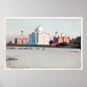 タージ・マハル, Taj Mahal, Agra, Hiroshi Yoshida, Woodcut Poster