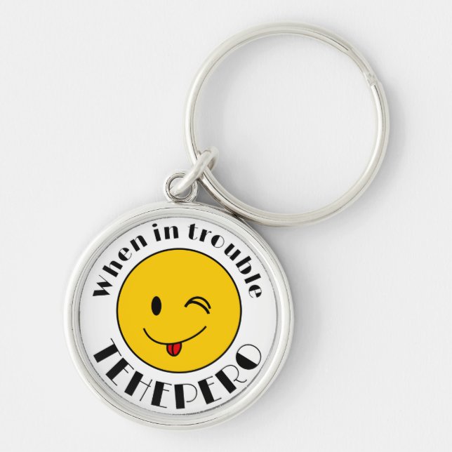 テヘペロちゃんマーク(L)   キーホルダー KEY RING (Front)