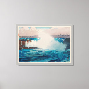ナイアガラ瀑布, Niagara Falls, Hiroshi Yoshida, Woodcut Canvas Print