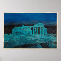 パルテノン神殿, Parthenon, Hiroshi Yoshida, Woodcut