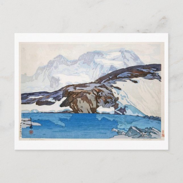 ブライトホルン, Breithorn, Hiroshi Yoshida, Woodcut Postcard (Front)