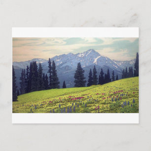 ホリー・クロス山, Mt. Holy Cross, Hiroshi Yoshida, Woodcut Postcard