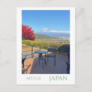 ポラロイド風 富士山と秋の紅葉 観光ポストカード   Modern Vintage Mt Fuji  Postcard