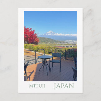 ポラロイド風 富士山と秋の紅葉 観光ポストカード | Modern Vintage Mt Fuji Postcard