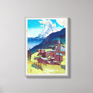 マッターホルン, Matterhorn, Hiroshi Yoshida, Woodcut Canvas Print