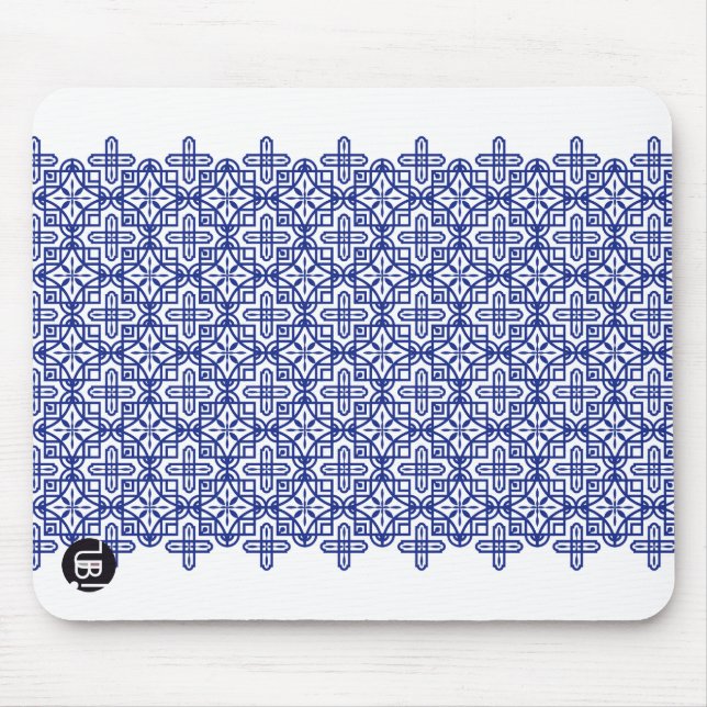 ラインタイル柄・ブルー マウスパッド MOUSE PAD (Front)