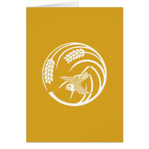 一本稲の丸に雀