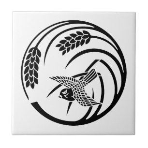 一本稲の丸に雀 TILE