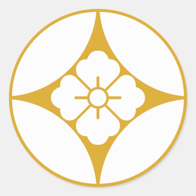 七宝に花角 CLASSIC ROUND STICKER (Front)