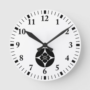 七宝に花角 ROUND CLOCK