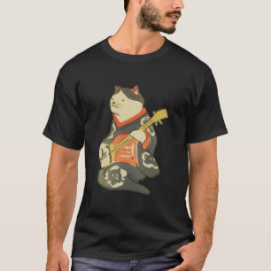 三味線を弾く猫, 国芳 Cat Playing Guitar, Kuniyoshi, Ukiyoe T-Shirt
