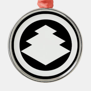 丸に三階菱 METAL TREE DECORATION