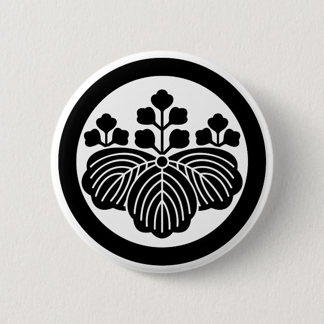 丸に五三桐 6 CM ROUND BADGE (Front)