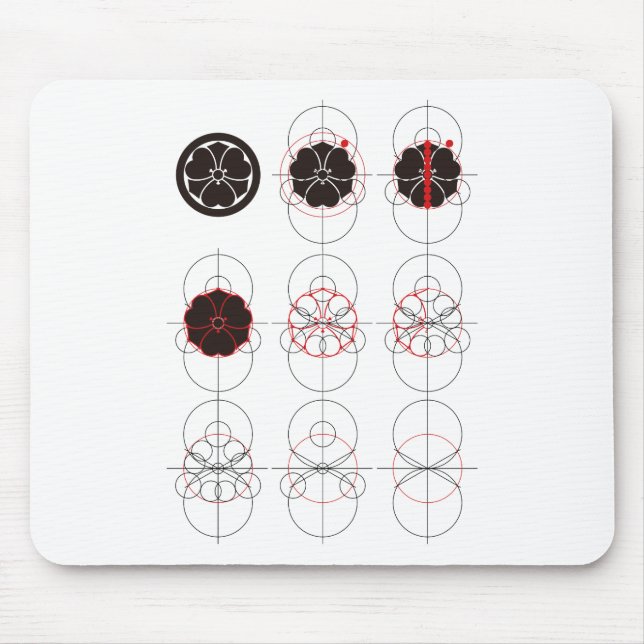 丸に剣酢漿草作図 MOUSE PAD (Front)