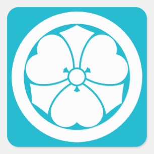 丸に剣酢漿草 SQUARE STICKER