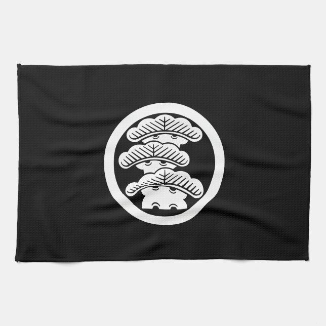 丸に左三階松 TEA TOWEL (Horizontal)