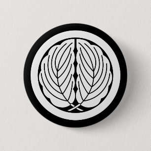丸に抱き柏 6 CM ROUND BADGE