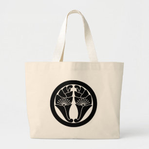 丸に抱き花杏葉 LARGE TOTE BAG