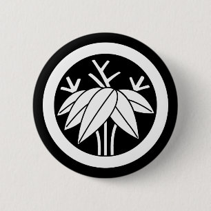 丸に根笹 6 CM ROUND BADGE